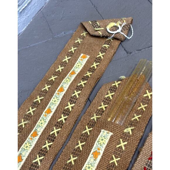 Vintage Hanging Fabric Handmade Yard Stick Ruler Holders Set of 6 - Picture 8 of 16